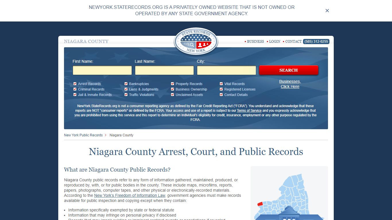 Niagara County Arrest, Court, and Public Records