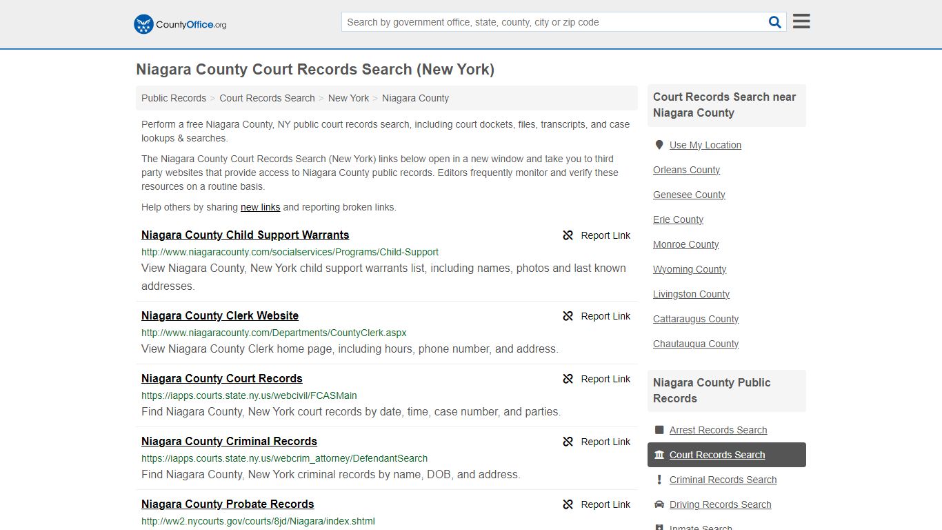 Court Records Search - Niagara County, NY (Adoptions, Criminal, Child ...